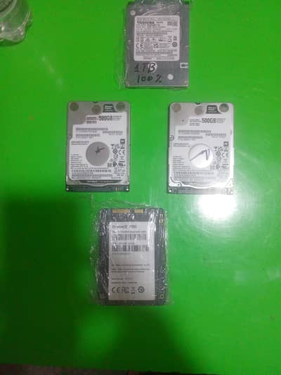 500GB WD HDD, 1TB Toshiba HDD & 128GB Hikvision SSD