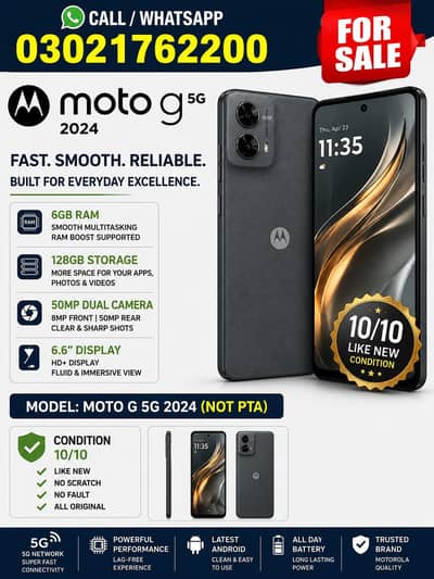 Moto G 5G (2024) | 6GB RAM | 128GB Storage | Like New 10/10 | Not PTA