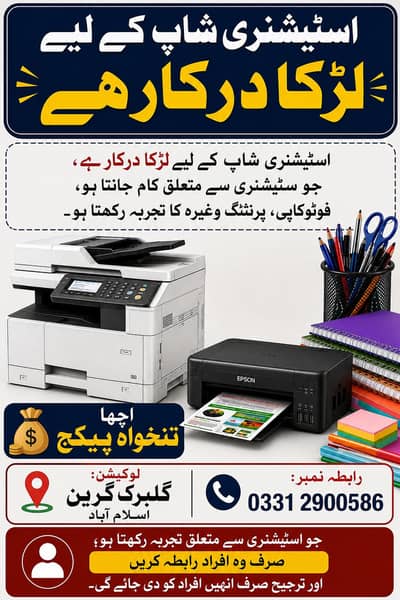 Shopkeepar Required for shop