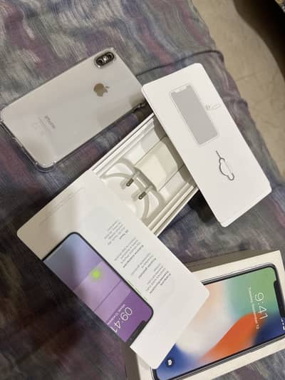 Iphone X with Original Box and Adapter