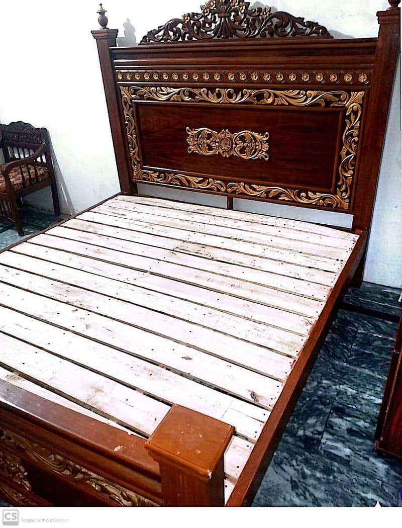 Premium Solid Kikar King Bed 6×6 3