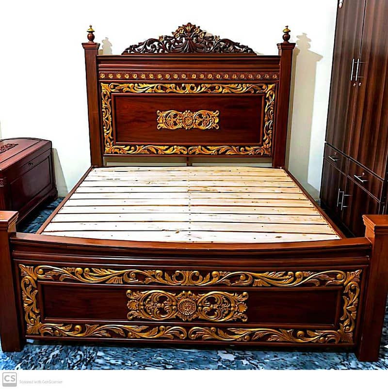 Premium Solid Kikar King Bed 6×6 7