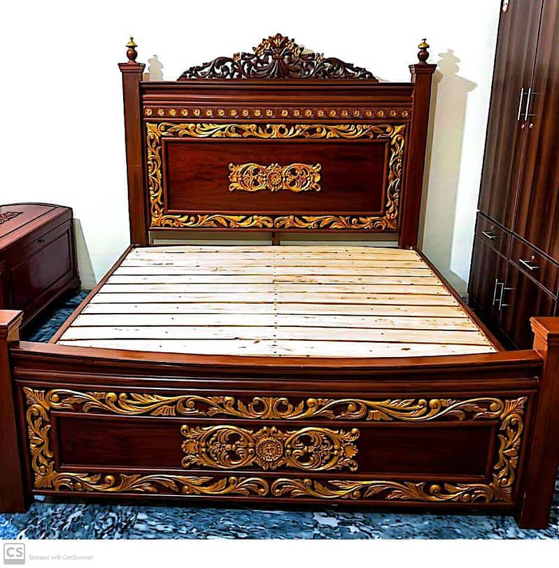Premium Solid Kikar King Bed 6×6 8