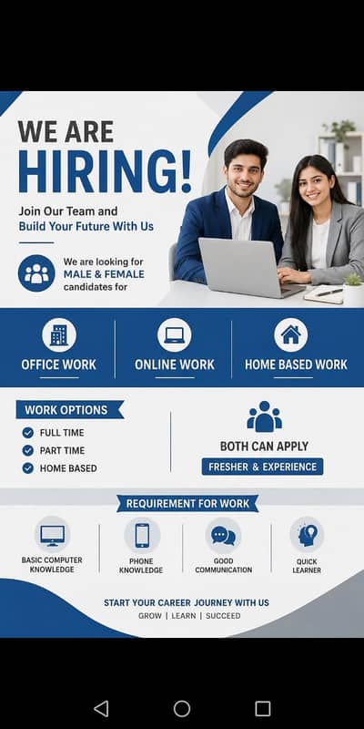 We are hiring staff for office and online work