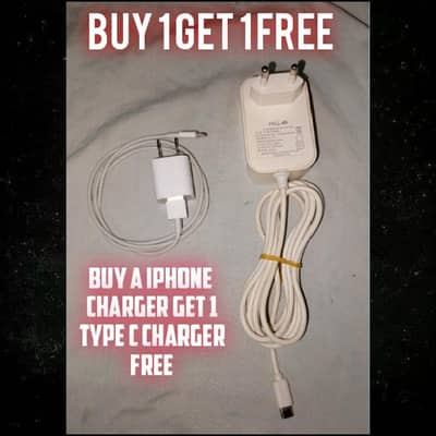 Buy 1 Get 1 Free Buy 1 iphone 5w charger Get 1 Type C 15w charger Free