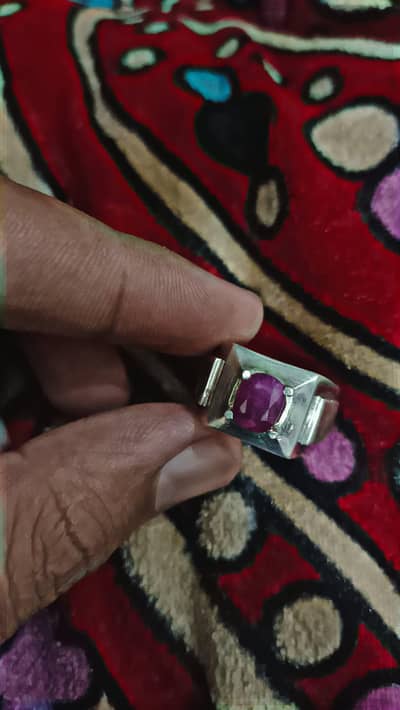 3 Carat Afghan Ruby Silver Ring – Size 19