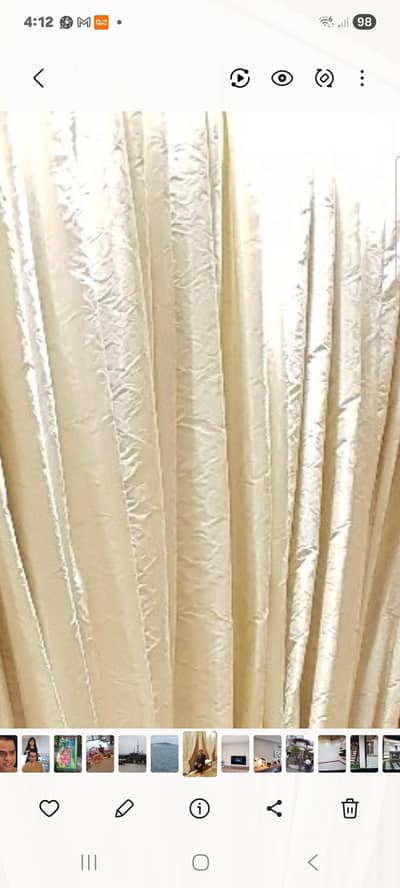 SILK Curtain pair off white with back lining