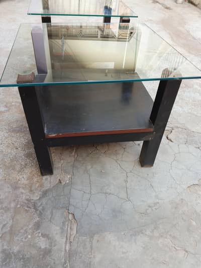 center glass tables set