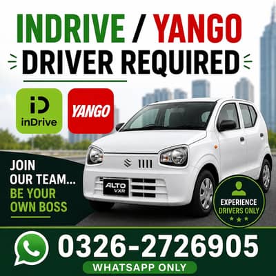 Driver Required / Indrive / Yango Driver/ Driver Job