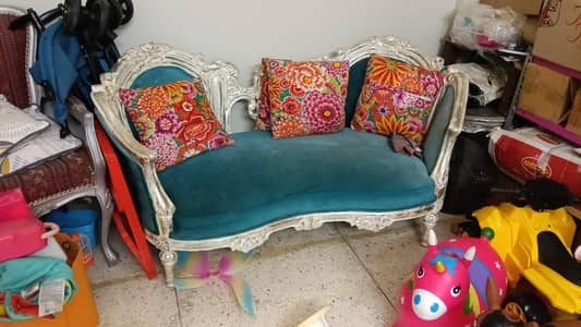 wooden Chinyoti 2 seater sofa