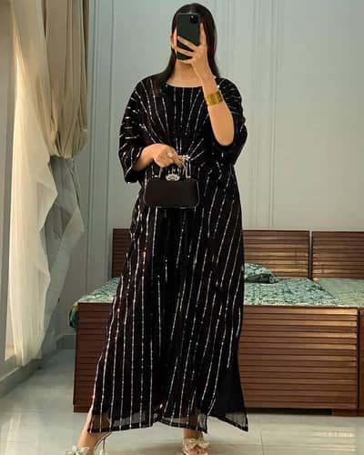 moonlight black kaftan