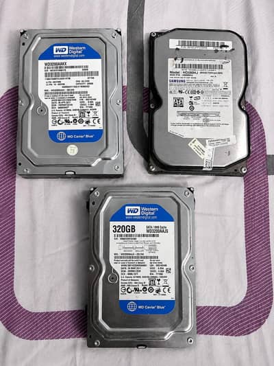 3 Desktop Hard Drives 4000 2×320GB + 1×80GB