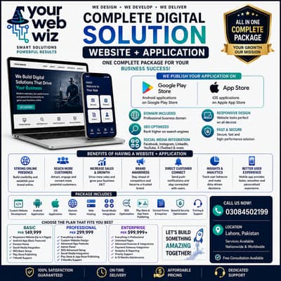 Business Website + Android/iOS App Package | SEO & Domain Included