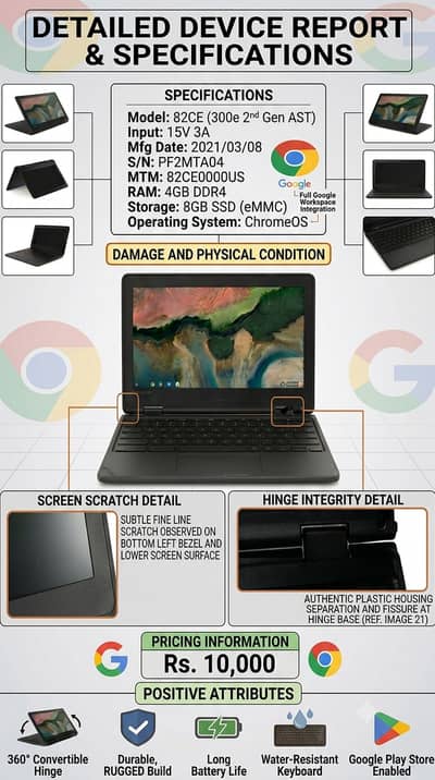 Lenovo 300e Chromebook Gen 2-small damage but fully working-negotiable