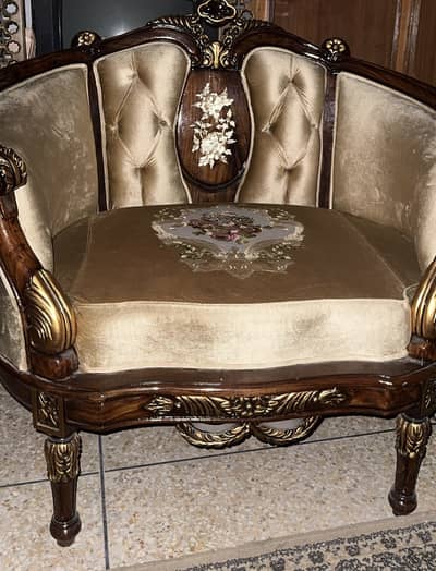 Custom Made Original Sheesham Wood Sofa with Premium Fabric