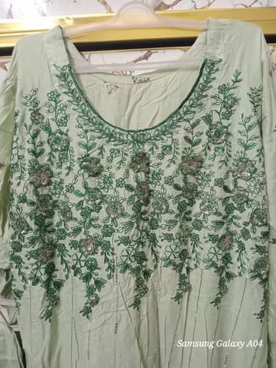 3 Piece Lawn Suit with Chiffon Dupatta – Heavy Embroidery –