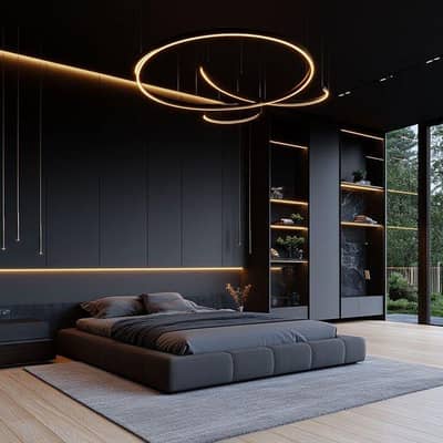 Wallpaper/wallpenel/Home renovation/Paint work,/Bedroom design