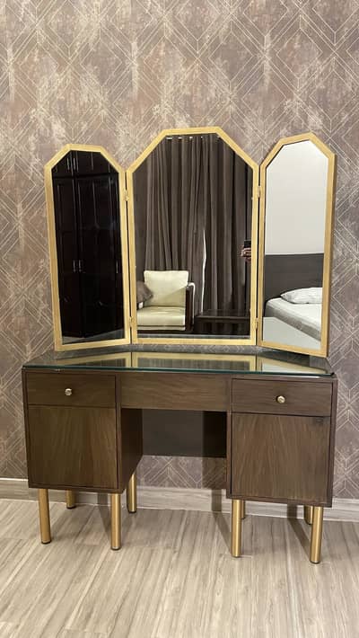 Custom Made Dressing Table with Chrome Mirror