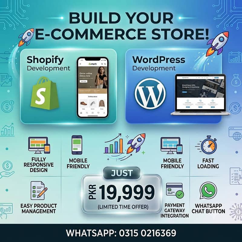 Get your WordPress or Shopify Store 0