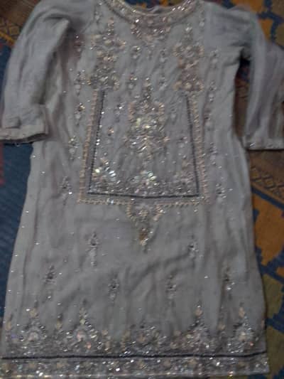 fancy net dress full heavy embroidery