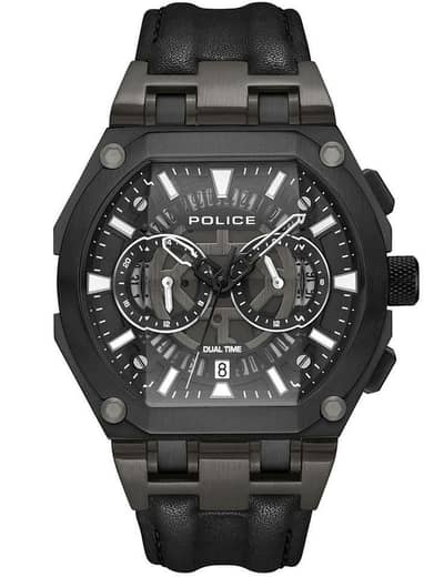 Original POLICE Dual Time Skeleton Watch