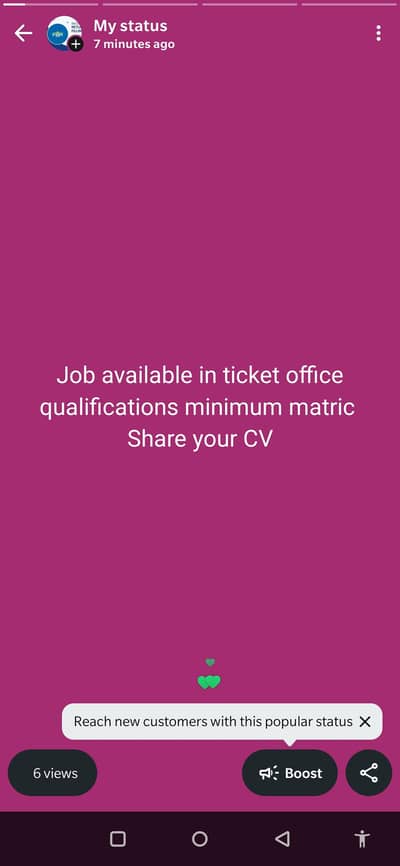 vacancy available minimum education matric