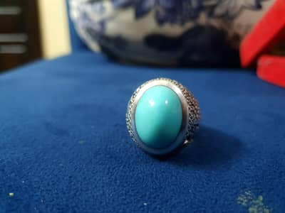 doodhiya feroza / turquoise irani kerman mine handmade faislabadi ring