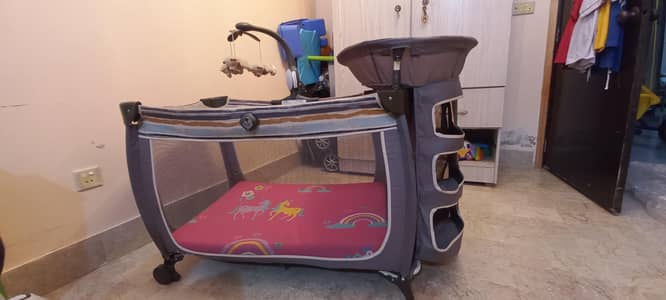 Baby cot with changing table - LUX