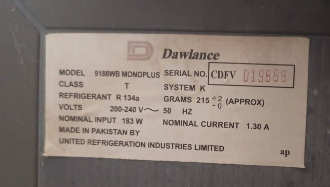 Dawlance Fridge 1