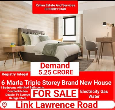 6 Marla Brand New Tripple Storey House For Sale At Link Lawrence Road