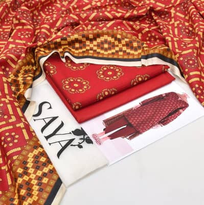 SAYA Original 3 Piece Digital Lawn Suit -  - New Unstitched