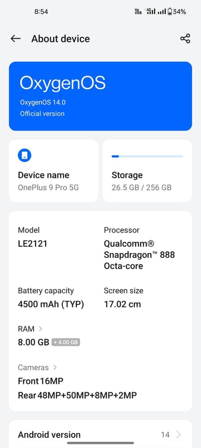One Plus 9 Pro 5G 16/256