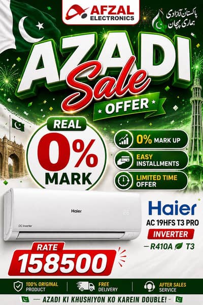 haier 19hfs T3 available for instalment 0% markup pr