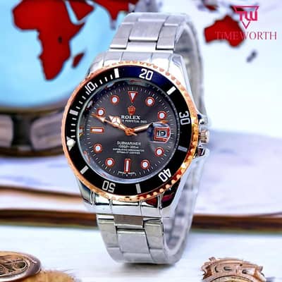 Men's Luxury Brass Analogue Chain Strap Watch – Silver