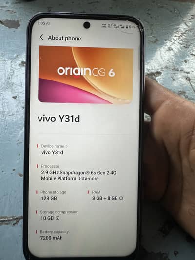 Vivo Y31d    8+8/128GB  Big bettery life