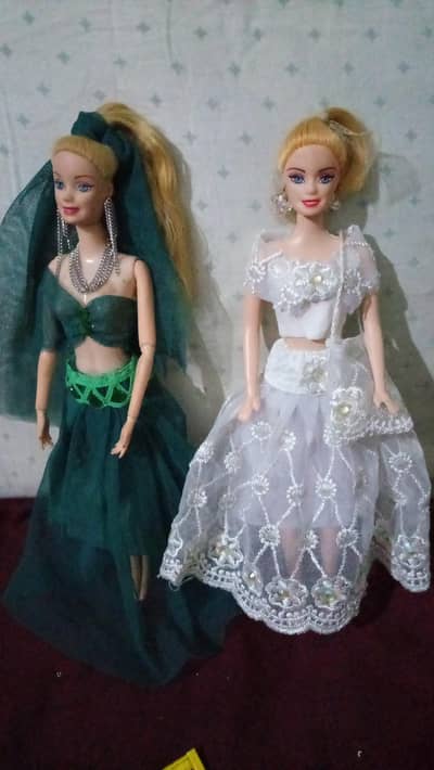 handmade bridal custom barbie dresses by saima