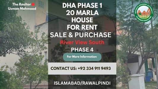 1 Kanal Corner House for Rent in DHA Phase 1 Islamabad | 6 Bedroom House with Extra Land