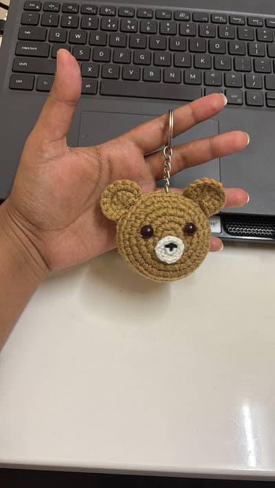 Cute Handmade Crochet Bear Keychain