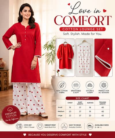 Women's 2 Piece Cotton Printed Suit | Soft & Comfortable
