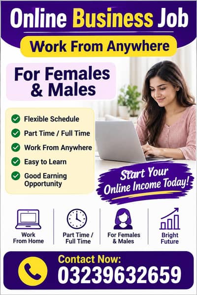 Online Business Work | Part-Time & Full-Time | Females & Males