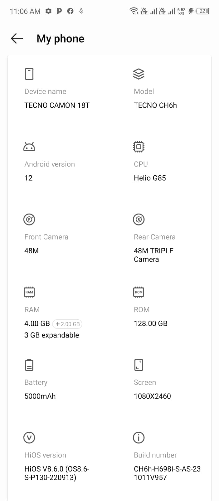 Tecno CAMON 18T 5