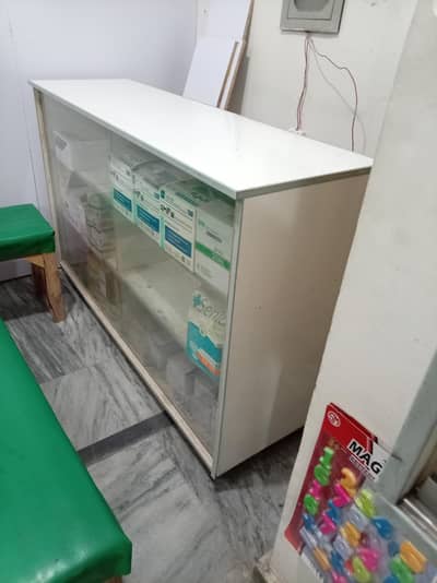 counter with glass front
