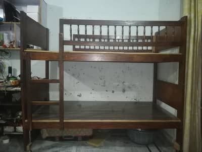 wooden bunk bed for kids