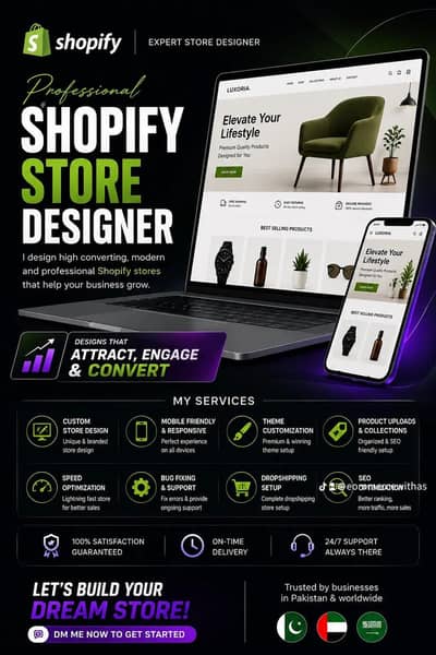 COMPLETE SHOPIFY STORE DESIGNING AND DOMAIN SETUP