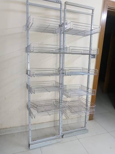 Adjustable height tall pull-out Larder Unit 5 shelf kitchen storage