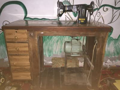 NAZIR 130 Zig Zag Sewing Machine | 220V Motor | Complete Table | Work