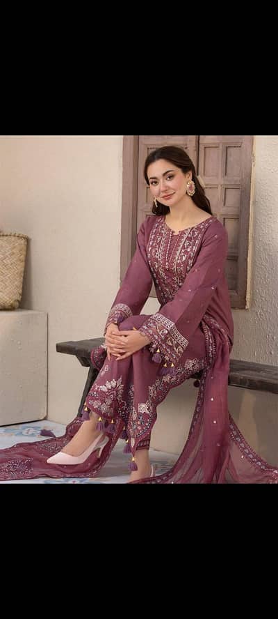 3PC DHANAK Fabric Full Embroidered