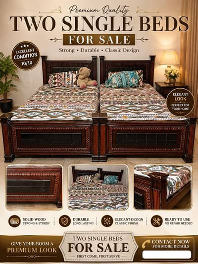 Two single bed without mattress