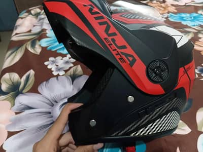 Zain Moduler Helmet Matte Black and red