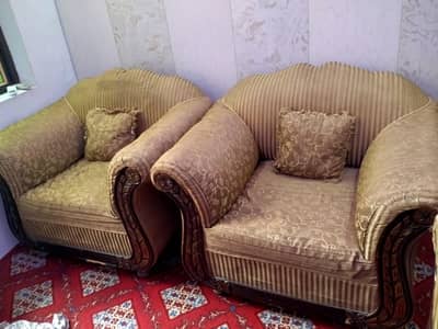 5 seater sofa set and 3x Glass Table